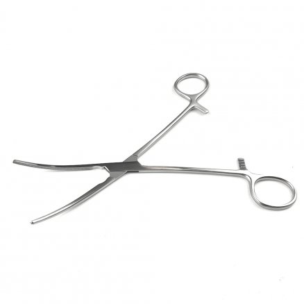 Затискач по PEAN атравматичний, кровоспинний, зігнутий. Довжина 20,0 см